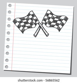 Scribble checkered flags