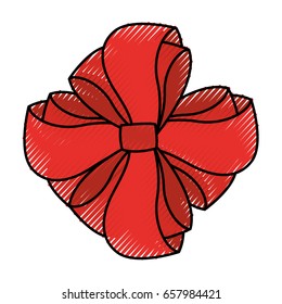 scribble christmas bow cartoon