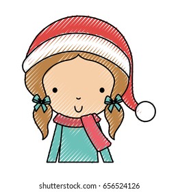 scribble christmas upperbody little girl
