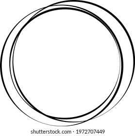 Scribble circle lines vector, Black circular