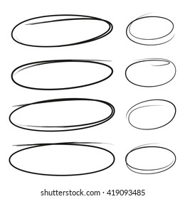scribble circle markers, black doodle circles