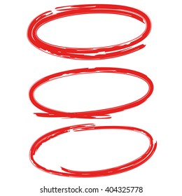 scribble circle, oval for highlight text, marker set