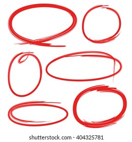 scribble circle, oval for highlight text, marker set