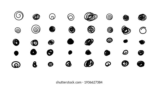 Scribble circle point vector hand drawn doodle illustration for bullet journal