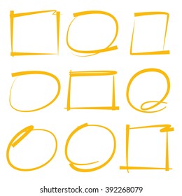 scribble circle, rectangle markers, highlighter