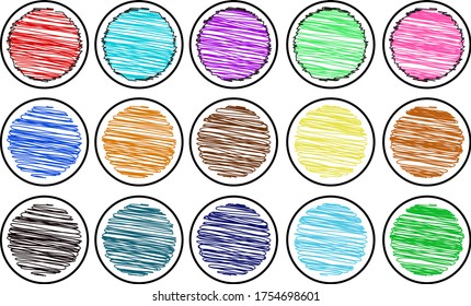Scribble circle set illustration. Circle scribble vector.