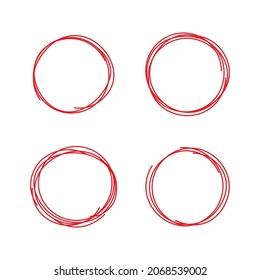 Scribble circles frames. Drawn circles sketch. Frames on a white background. Artistic illustration grunge elements.