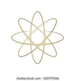 Scribble with circles gold color on  white background