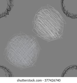 Scribble Circles Seamless Pattern