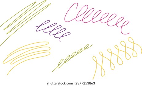 Scribble collection. Curvy lines. Design elements 