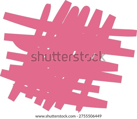 Scribble crosshatch strokes overlap in a rough grid, forming a bold abstract backdrop with dynamic texture. Symbolizes creativity, spontaneity. Cartoon vector illustration.