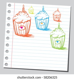 Scribble cupcakes