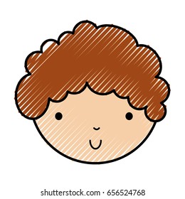 scribble cute little boy face