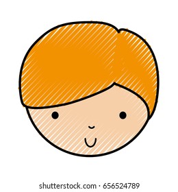 scribble cute little boy face