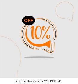 scribble discount balloon 10% off black and orange