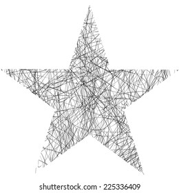 Scribble Distress Star Texture for your design. EPS10 vector.