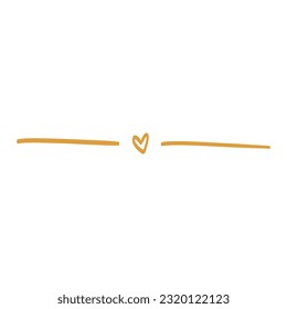 Scribble Divider With Heart. Decorative Design Element