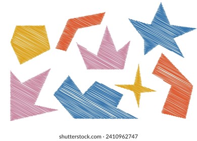 Scribble doodle child pencil shapes , collage style infographics 