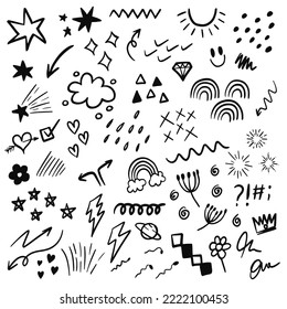 scribble doodle, childish hand drawing, abstract shape