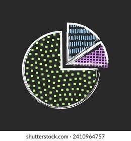Scribble doodle circle diagram , collage style infographics with neon colors