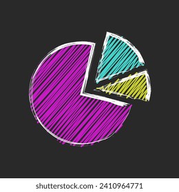 Scribble doodle circle diagram , collage style infographics with neon colors