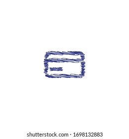 scribble doodle of credit card logo icon design. Pencil or pen sketch credit card  illustration.