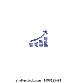 scribble doodle of finance graphic chart profit rising logo icon design