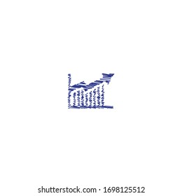 garabatos de las finanzas gráfico beneficio ascenso logotipo diseño de icono