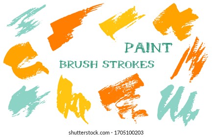 Scribble doodle ink brush strokes vector set. Grunge texture vintage graphic design elements. Hand drawn ink daubs on white background.