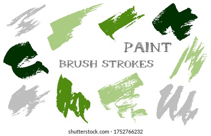 Scribble doodle ink brush strokes vector collection. Grunge texture hipster graphic design elements. Freehand color swatches on white background.