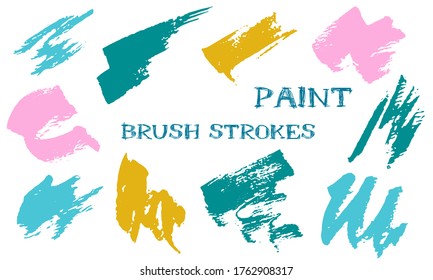 La banda vectorial del pincel de tinta de garabato esgrimido. Elementos de diseño gráfico de color de textura gruesa. Dibuja formas a mano libre sobre fondo blanco.