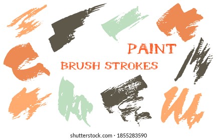Scribble doodle ink brush strokes vector collection. Grunge texture trendy graphic design elements. Freehand paint traces on white background.