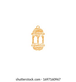 scribble doodle of lantern islamic logo icon design