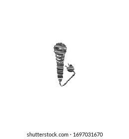 scribble doodle of microphone logo icon design