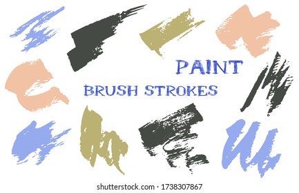 Scribble doodle paint brush strokes vector band. Grunge texture artistic graphic design elements. Freehand ink daubs on white background.
