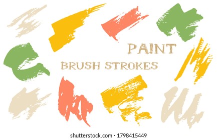 Pincel de pincel de doodle esgrimido parpadea conjunto vectorial. Elementos de diseño gráfico abstracto de textura gruesa. Formas de tinta dibujadas a mano sobre fondo blanco.