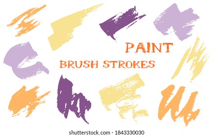 El pincel de dibujo de doodle esgrimido se acaricia con la colección vectorial. Elementos de diseño gráfico abstracto de textura gruesa. Rasgos de pintura dibujados a mano sobre fondo blanco.