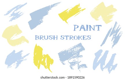 Scribble doodle paint brush strokes vector set. Grunge texture vintage graphic design elements. Hand drawn paint shapes on white background.