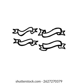 Scribble doodle underline emphasis line shape set. Hand drawn brush stroke highlight speech bubble cloud sparkle arrow element in childish drawing style. Simple vector illustrations. Editable stroke.