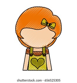 scribble faceless women avatar icon