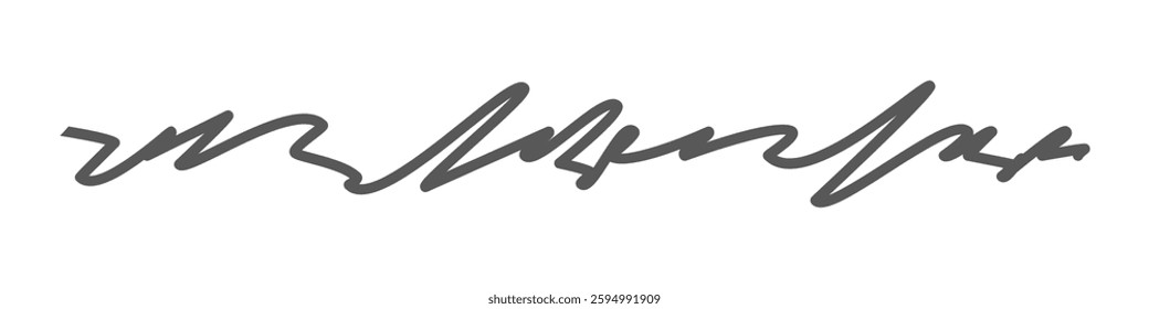 Scribble, facsimile. Abstract handwriting, illegible handwriting text. Flat vector illustration isolated on white background.