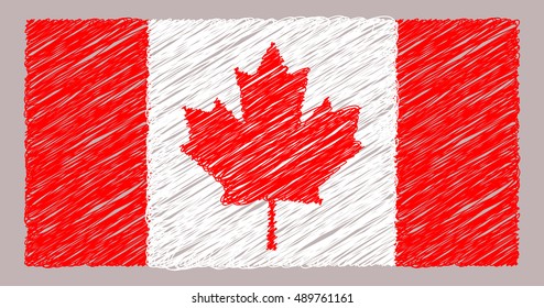 Scribble flag of Canada.Vector illustration.