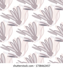 Scribble fleur motif transparent sur fond blanc. Papier peint floral sans fin dessiné à la main. Cadre décoratif pour la conception de tissu, impression textile, papier d'emballage, couverture. Illustration vectorielle