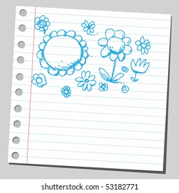 Scribble flowers drawing