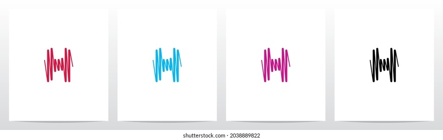 Scribble Forming Letter Logo Design H