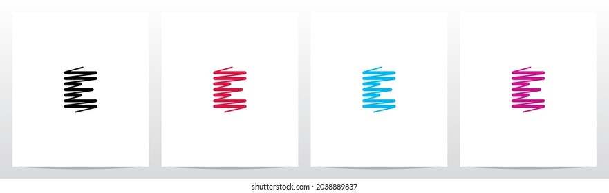 Scribble Forming Letter Logo Design E