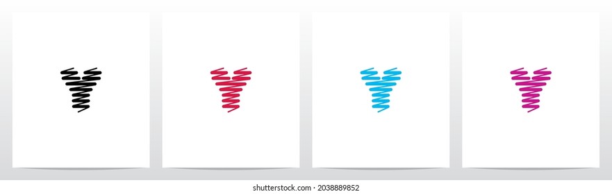 Scribble Forming Letter Logo Design Y