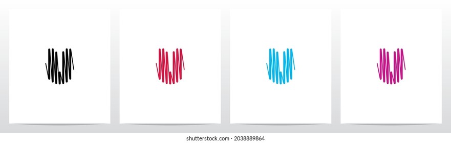 Scribble Forming Letter Logo Design U