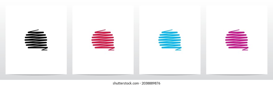 Scribble Forming Letter Logo Design Q