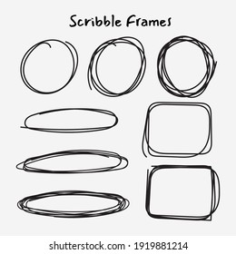 Scribble Frame Set. Collection Of Scribble Frame Vector 